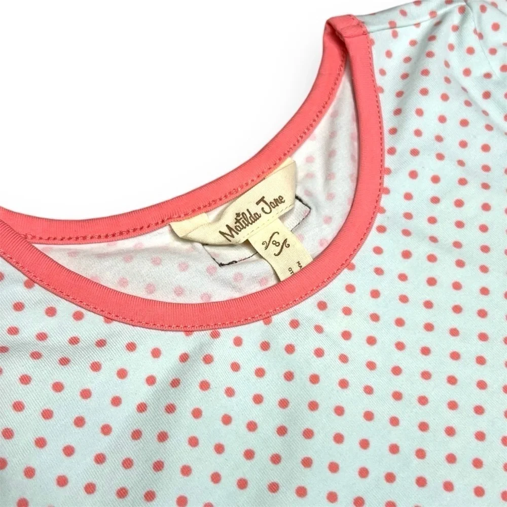 Matilda Jane Jump Rope Tunic‎ Top Girls 8 The Adventure Begins Polka Dot Lace
